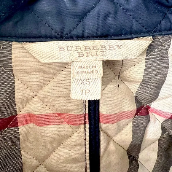 Burberry Quilted Jacket Navy Extra Small
